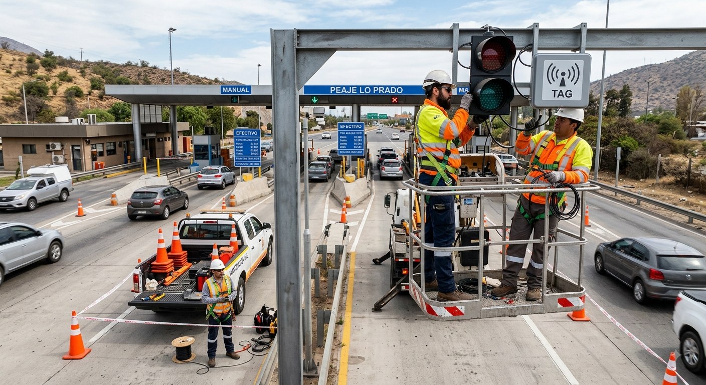 Instalación de equipamiento de peaje y obras civiles en vía